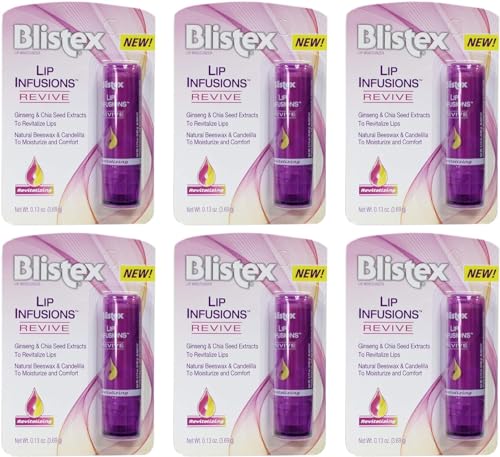 Blistex Lip Infusions Revive Lip Moisturizer 0.13 oz (6 Pack) - Hydrating Lip Care