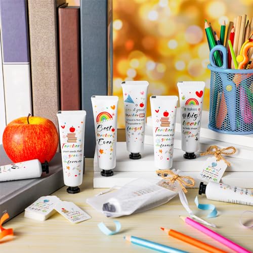 72 Set Teacher Appreciation Gifts Hand Cream Set Moisturizing Hand Lotion Thank You Teacher Gifts Travel Size with Cards Organza Bags for Dry Cracked Mother's Day