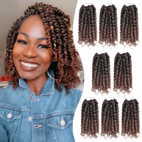 SUN LOCS 8 Inch Passion Twist Crochet Hair Pre-Twisted Synthetic Braids for Black Women