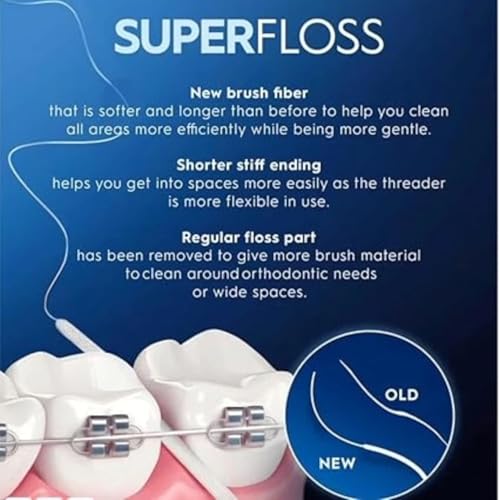 Oral-B Super Floss Pre-Cut Mint Floss Strands, Threaders 50 Count Pack of 12