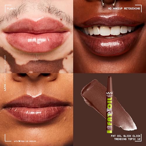 NYX Professional Makeup Fat Oil Slick Lip Balm Pack of 2 - Vegan, Hydrating, Buildable, 0.07 oz