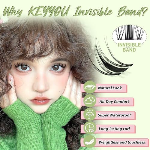 KEYYOU Fairy Lash Clusters Kit Wispy Natural Eyelash Extensions - D-8-18 Mix Variation
