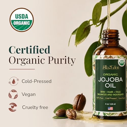 Organic Jojoba Oil 8 Oz Cold Pressed Hair & Skin Moisturizer - Pack of 1
