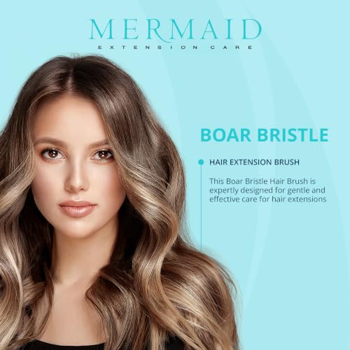Boar Bristle Hair Brush for Extensions & Wigs - Detangling & Smoothing Tool