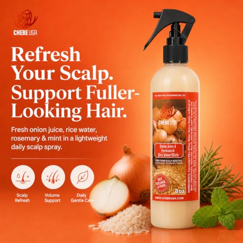 Hair Growth Spray with Onion, Rice Water, Rosemary & Mint for Thicker Hair