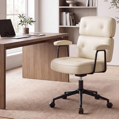 Ergonomic Home Office Desk Chair with PU Leather & Adjustable Features