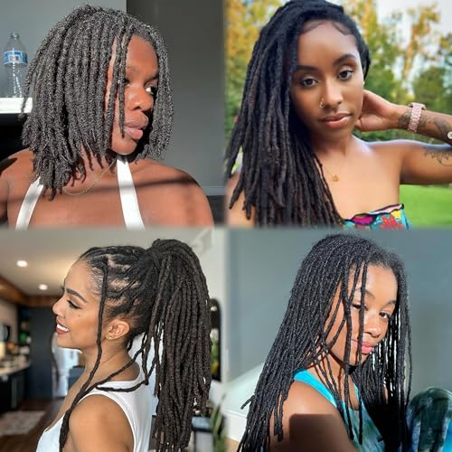 Human Hair Dreadlock Extensions 6inch/40 Strands 0.4cm Width Natural Black - Handmade, Dyed & Curled