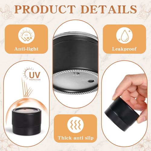 Black Frosted Glass Cosmetic Jars with Airtight Lids - 1oz Small Containers for DIY Skincare & Candles - 24 Pack