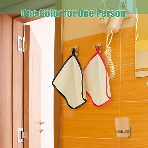 Tatuo 10 Packs Exfoliating Wash Cloths for Body and Face Facial Bath Scrub Soft Weave Loofah Towel Exfoliate Bath Towel Remove Dead Skin Wash Cloth for Women Man (Colorful Edge)