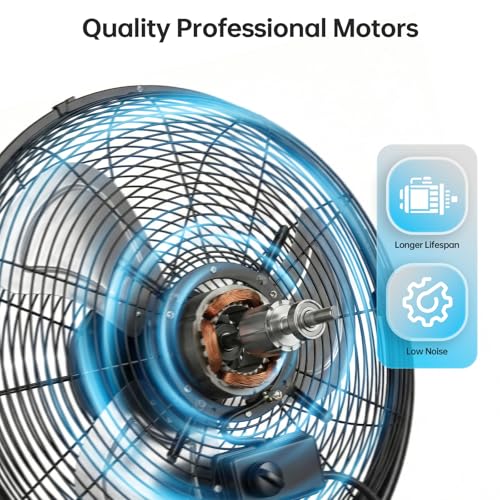 18-Inch Heavy Duty Metal Pedestal Fan with Adjustable Height & Quiet Operation