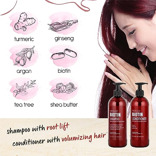 Biotin Hair Growth Shampoo and Conditioner Set for Thinning Hair - Volumizing Treatment for Men & Women