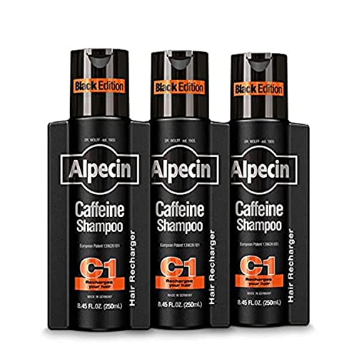 Alpecin C1 Black Edition Caffeine Shampoo 8.45 Fl Oz Pack of 3 - Hair Growth & Thickening