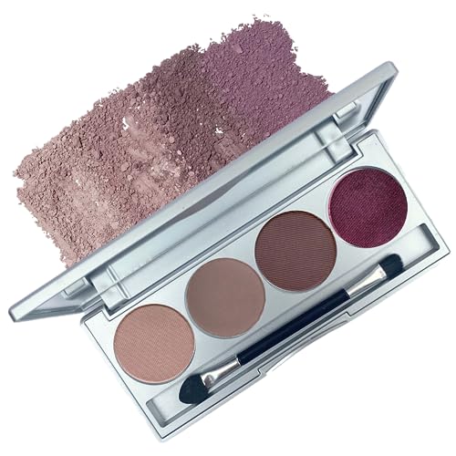 Refillable Eye Shadow Palette - Amethyst Glow, 4 Shades, Vegan & Eco-Friendly
