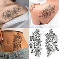 Glaryyears Large Vivid Flower Temporary Tattoos for Women, 9-Pack White Ink Bright Vein Realistic Fake Tattoo Stickers, Perfect on Body Arm Thigh Waist or Rock Art Tumblers Glass