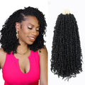 14 Inch Black Yanky Twist Crochet Hair - 10 Packs, Pre-Twisted Synthetic Braids #1B