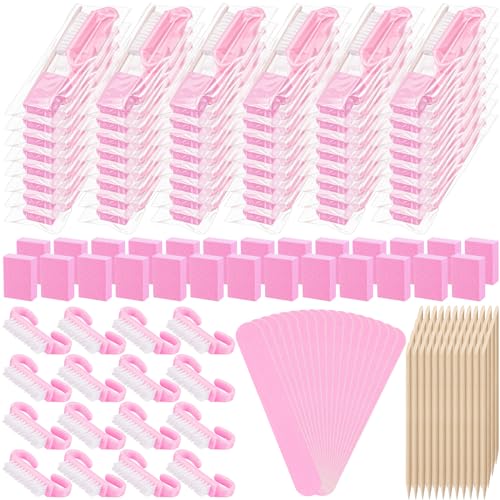 Pink Disposable Manicure Kit Set - 100 Pieces for Nail Care & Grooming