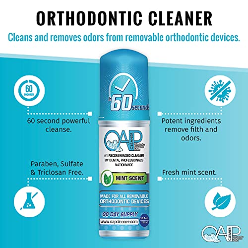 OAP Removable Dental & Orthodontic Appliance Cleaner 3.8 Fl Oz - Foam, 4-Month Supply
