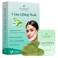 PLANTIFIQUE Gua Sha Facial Tools - Massage Tool - Jawline Sculptor and V-Line Collagen Mask for Face 5 PCS, Chin Strap for Women & Men, V Line Lifting Mask with Collagen