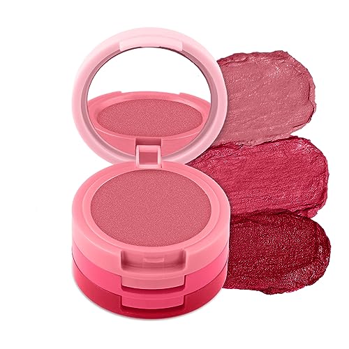 RENEE Glam Stack 3-In-1 Lip & Cheek Tint - 4.5g - 3 Shades in 1, Rich Creamy Natural Seamless Finish, Smooth & Blendable Formula - Travel Friendly, Quick & Easy to Use (Pink, 4.5 Grams)