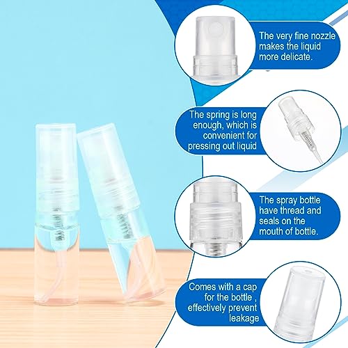 Lallisa 100 Pcs 10ml Mini Spray Bottles Clear Glass Perfume Bottles Refillable Fine Mist Spray Empty Fragrance Sample Containers Cosmetics Atomizer for Cleaning, Travel, Essential Oils