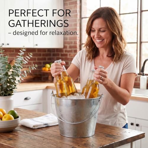 12-Pack Galvanized Beer Buckets 5 Quart Steel Ice Buckets for Parties & Bar