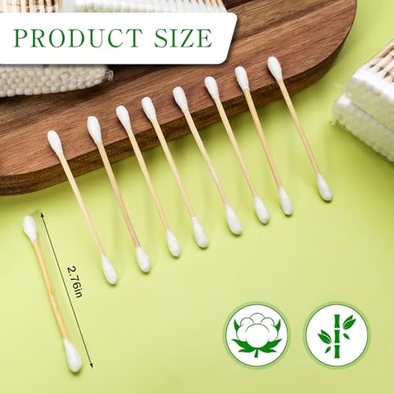 11000 Pcs Double Round Cotton Swabs Bulk Travel Size Cotton Buds with Wooden Sticks for Ear Cleaning, Makeup, Daily Use, Pet Care, Arts Crafts