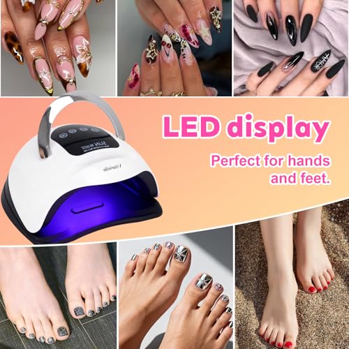 UV LED Nail Lamp 320W with 72 LEDs, 4 Timers, Phone Holder, Sensor, Fast Curing