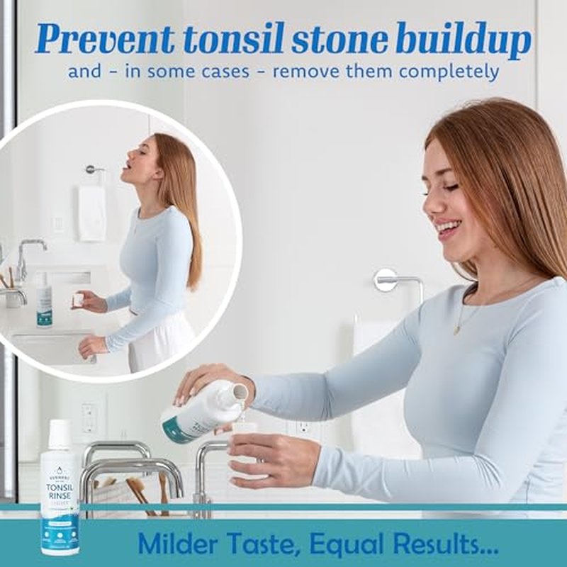 Everest Mouth Wash & Tonsil Stone Remover – Natural Mouthwash or Oral Rinse Liquid to Help Soothe Tonsils, Fight Bad Breath, & Relieve Dry Mouth – Paraben & Alcohol Free Mouthwash, Spearmint