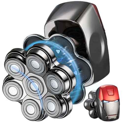 Electric Head Shaver for Bald Men Waterproof Rechargeable 7D Rotary Razor