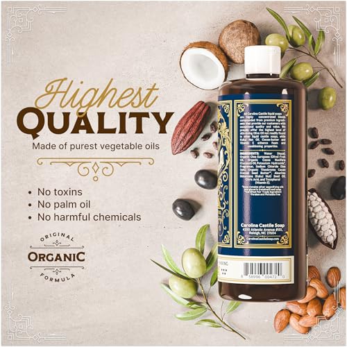 Castile Liquid Body Wash for Sensitive Skin ? Natural Shampoo for Men with Olive Oil, Cocoa Butter & Coconut Oil ? Tobacco Vanilla by Carolina Castile (Tobacco Vanilla, 1 Gallon)