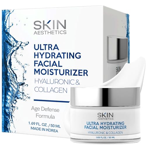 Hyaluronic Acid & Collagen Face Moisturizer - Anti-Aging, Ultra Hydrating, Fine Lines & Wrinkles Treatment - Dermatologist Tested Korean Skincare - Clean Beauty, Cruelty-Free - 1.69 oz
