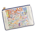 Natural Texas Zipper Pouch Purse - Travel Cosmetic & Makeup Bag - Texas Variation