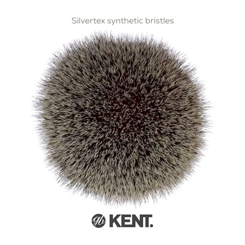 Kent BK8S Shaving Brush with Ultra-Soft Silvertext Synthetic Bristles and Faux Ivory Resin Handle to use with Shave Cream or Soap for a Perfect Lather. Luxury Shaving Since 1777, Made in England