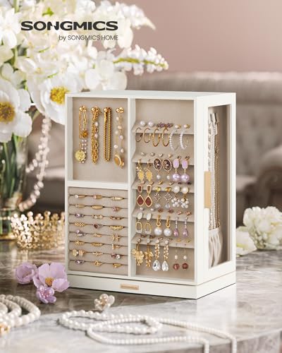 Jewelry Box Organizer with 360° Rotating & 7 Drawers - Cloud White, 6.3 x 8.7 x 13 inches Variation of THIS listing