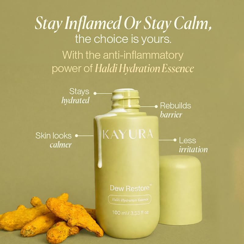 Kayura Dew Hydrating Toner with Turmeric & Ceramide - Vegan, Fragrance-Free, 3.5 fl oz