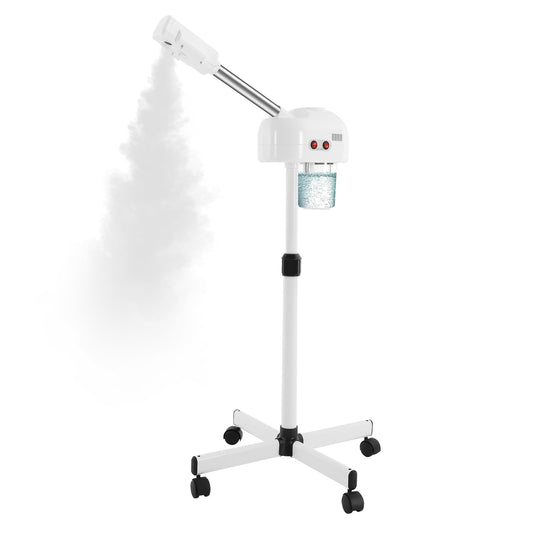 Professional Ozone Facial Steamer on Wheels, Adjustable Height, 360° Rotatable Nozzle, for Home and Salon