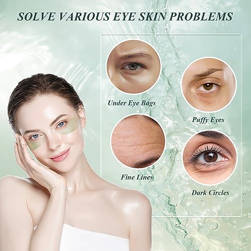 Under Eye Patches for Puffy Eyes and Dark Circles ? 60 PCS Aloe Vera Under Eye Mask with Pure Natural Extracts to Combat Puffiness, Fine Lines, Wrinkles, and Bags
