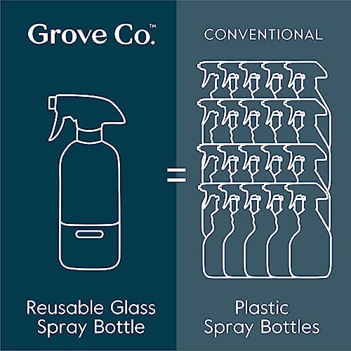 White Refillable Glass Spray Bottles Pack of 2 - 16 Oz for Cleaning, with Silicone Sleeve