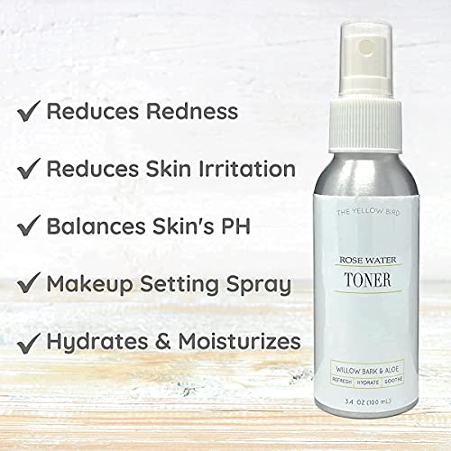 The Yellow Bird Activated Charcoal Soap Bar and Rose Water Facial Toner
