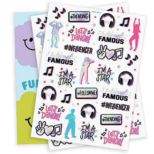 xo, Fetti Dance Star Temporary Tattoos - 58 styles | Influencer Birthday Party Supplies, Viral Music Trending Favors, Internet Famous