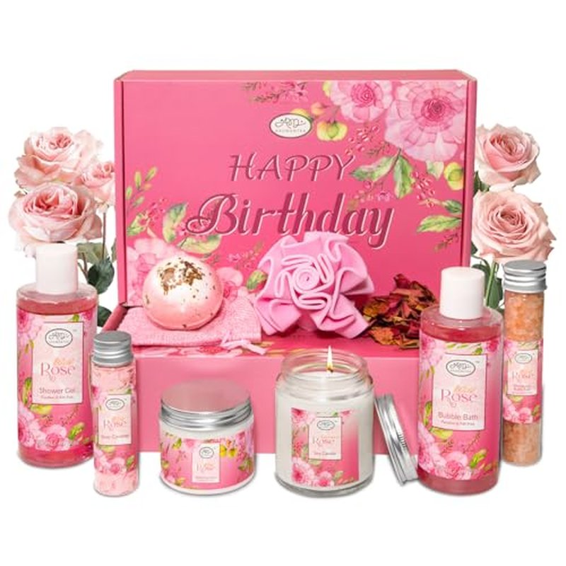Luxury Spa Gift Set for Women, Whole Body, Bath Set, Bath Gift Set, Rose Scented, 10 Pcs, Self Care, Best Friend, Mom, Sister, Valentine's Day Gift