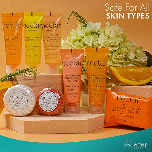 50 Pack Travel Size Shampoo with Orange Blossom - Recyclable Mini Bottles