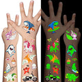 310 Pcs Luminous Temporary Tattoos For Kids,Mixed Styles Glow In The Dark Tattoos for Boys and Girls,Butterfly Dinosaur Pirate Mermaid Fake Tattoo Stickers,Glow Party Supplies Arts and Crafts