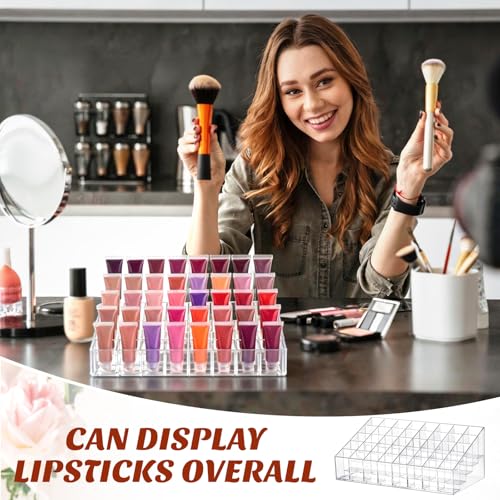 4 Pieces Lipstick Organizer Set - 40 Slot Clear Acrylic Lip Gloss Holders - Vanity Storage