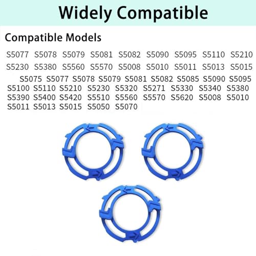 Shaver Head Blades Holder Plate for Razor Head Series 5000, 3PCS SH50 Blue Razor Retaining Rings Lock-Ring Blue Blade Retaining Rings for Shaver Model SH50 Shaver Head Series 5000