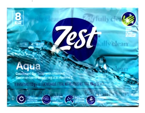 Zest Aqua Pure Cleansing Bar Soap Unscented Pack of 2 - 8 Count