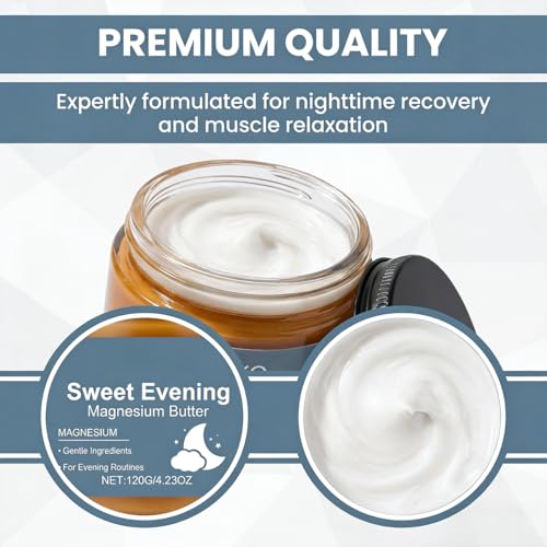 Sweet Bee Organics Magnesium Butter, Topical Magnesium Cream for Muscle Comfort & Relaxation, Shea & Mango Butter, 4 oz