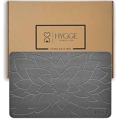 Diatomaceous Earth Stone Bath Mat - Ash Bloom, Spa-Style, Fast Dry, Non-Slip