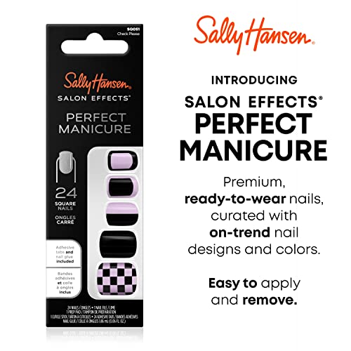 Sally Hansen Salon Effects¢ç Perfect Manicure, Pink Clay, Press On Nails, Square Shaped, Non-Damaging Adhesive Tabs, File, and Alcohol Pad Included (Pack of 2)