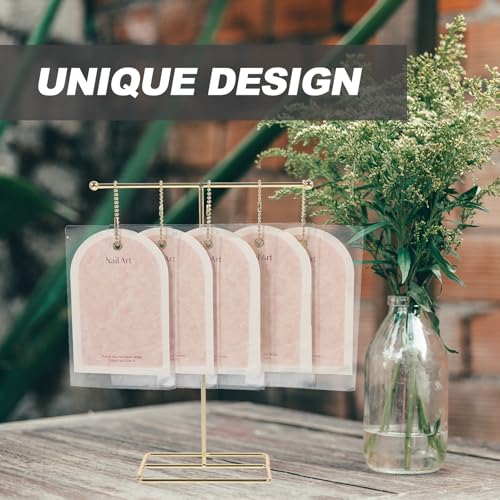 NOLITOY Nail Art Display Cards with Stand, False Nail Tips Sample Display Nail Gel Polish Display for Nail Art Manicure Tool